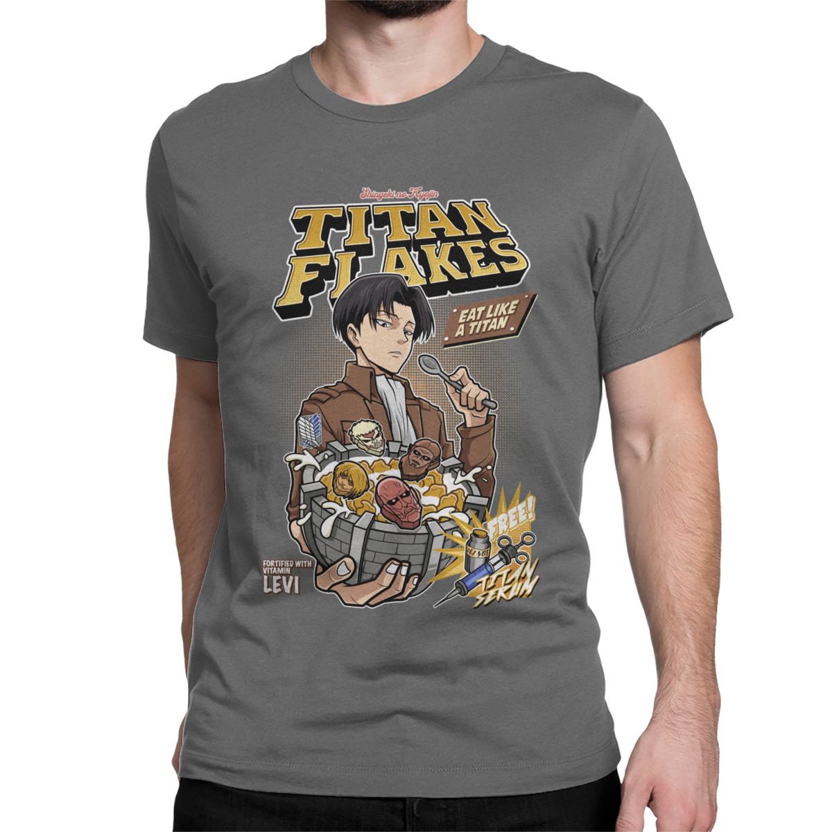 Attack on Titan Titan Flakes Levi Ackerman T Shirt - KataMoon