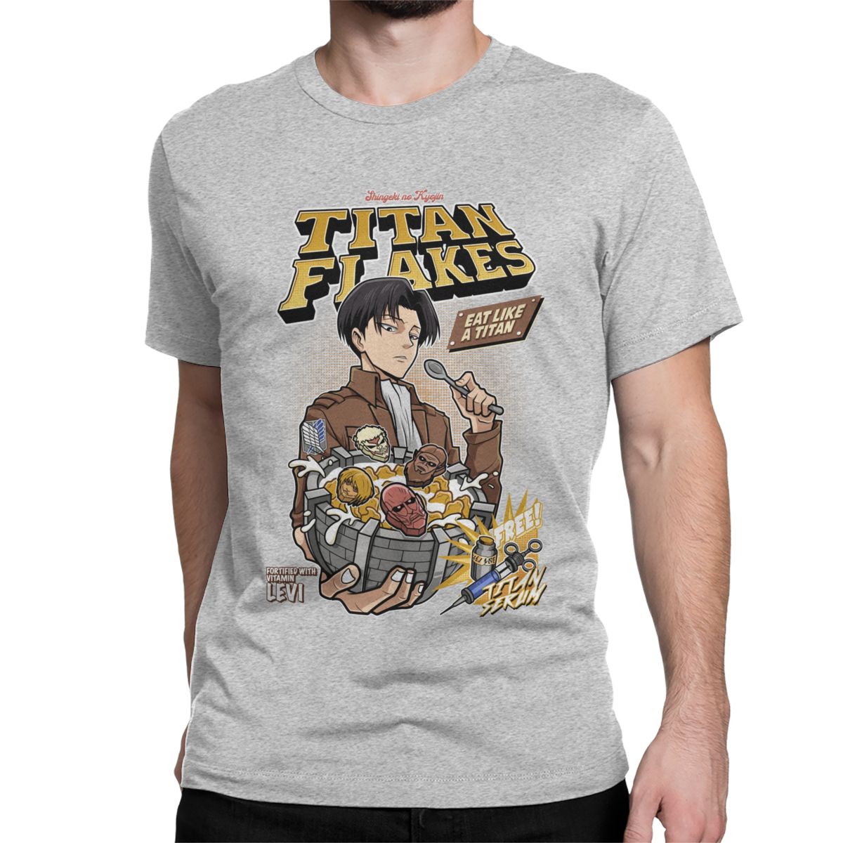 Attack on Titan Titan Flakes Levi Ackerman T Shirt - KataMoon