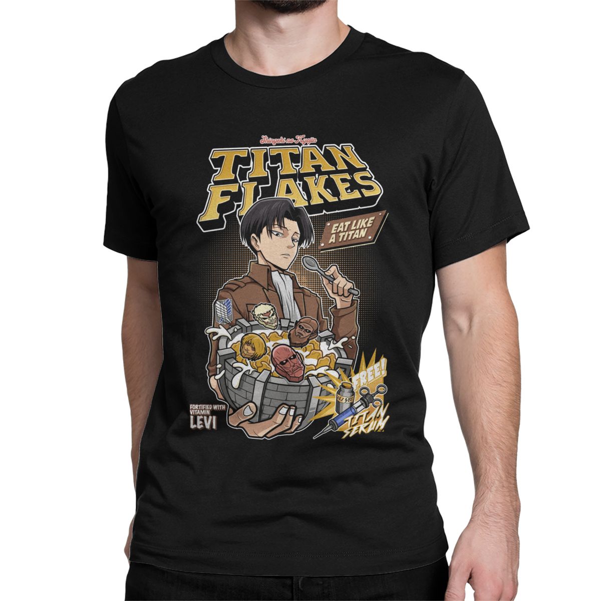 Attack on Titan Titan Flakes Levi Ackerman T Shirt - KataMoon