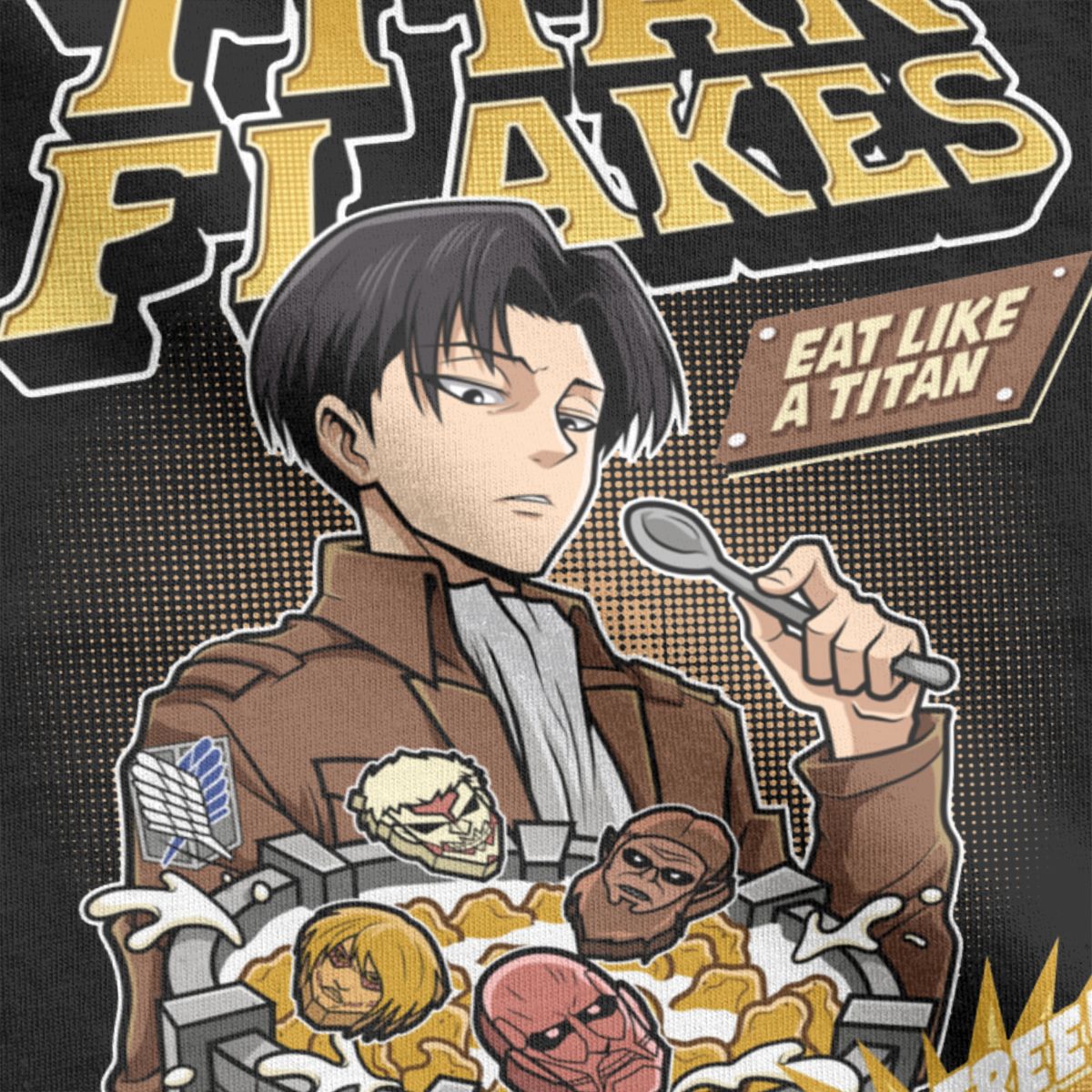 Attack on Titan Titan Flakes Levi Ackerman T Shirt - KataMoon