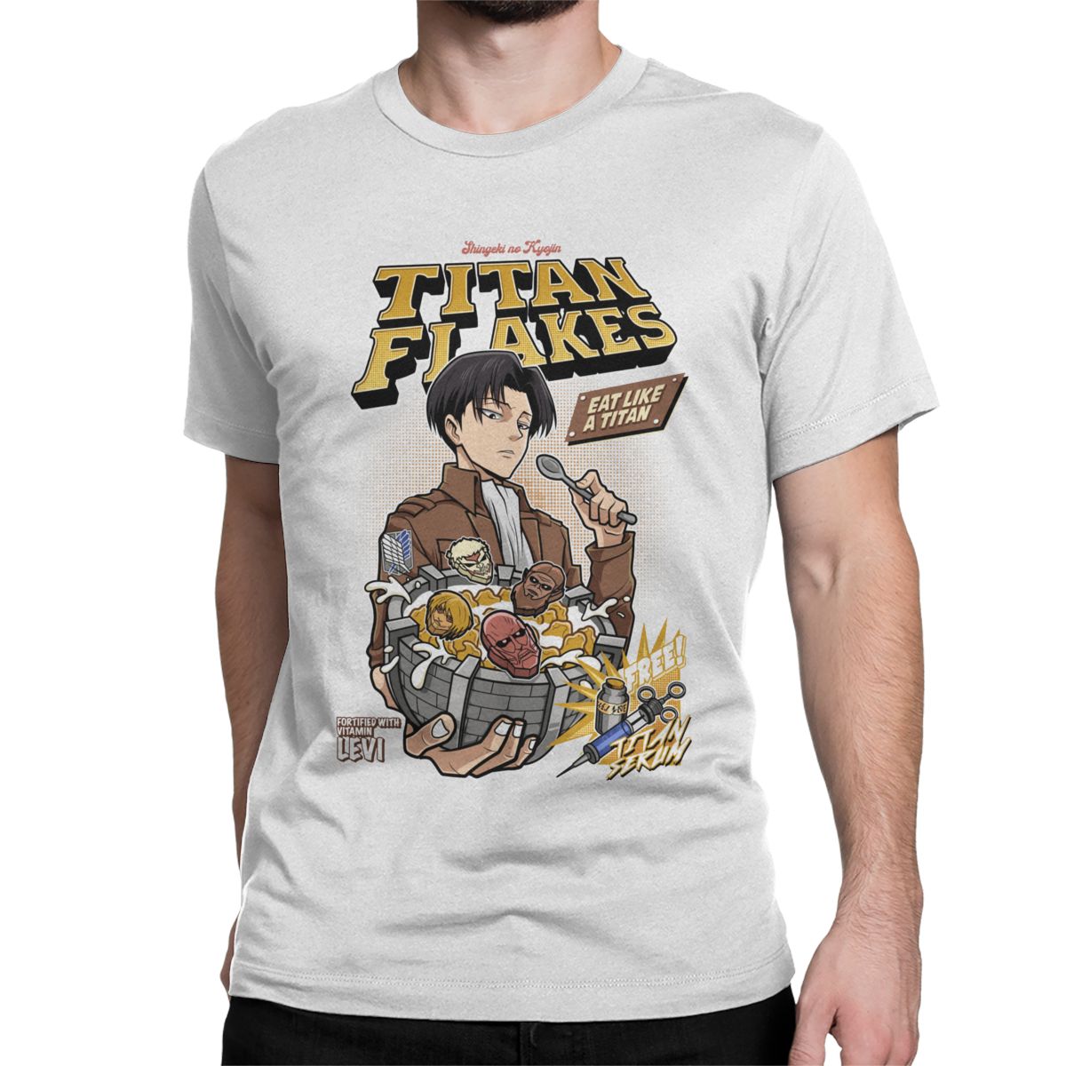 Attack on Titan Titan Flakes Levi Ackerman T Shirt - KataMoon