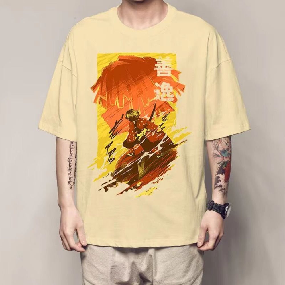 Demon Slayer Agatsuma Zenitsu Anime T shirt - KataMoon