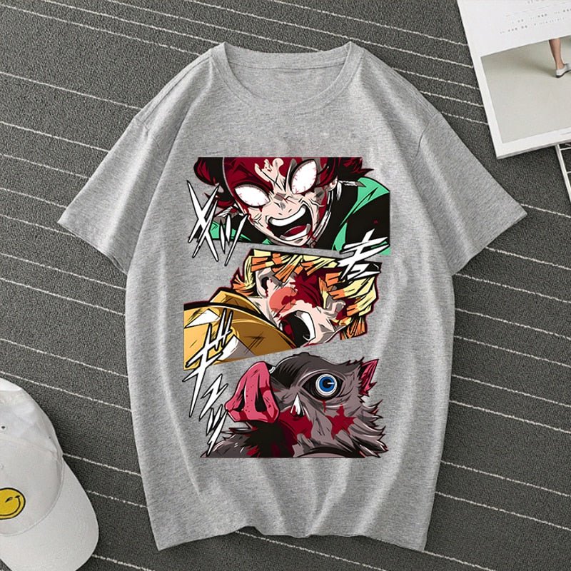 Demon Slayer Kamado Tanjirou Agatsuma Zenitsu Inosuke T Shirt - KataMoon