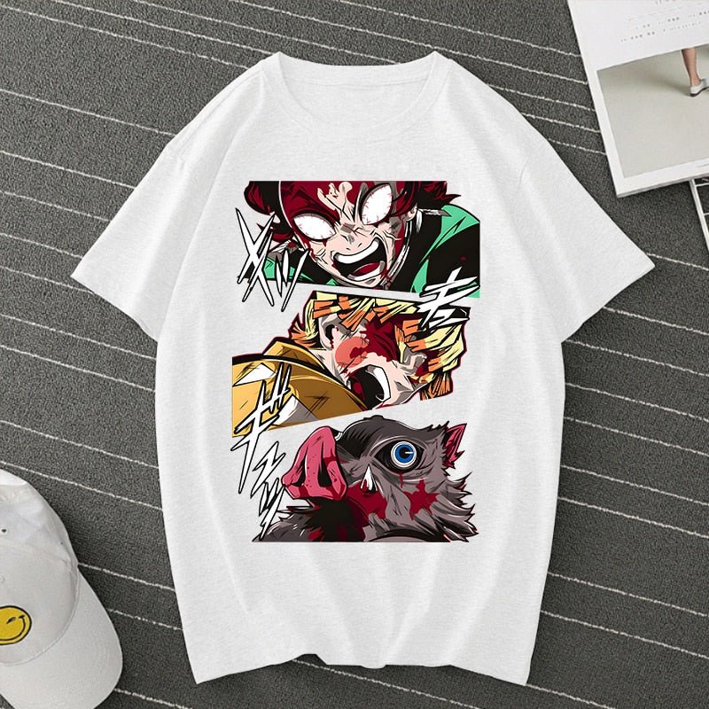 Demon Slayer Kamado Tanjirou Agatsuma Zenitsu Inosuke T Shirt - KataMoon