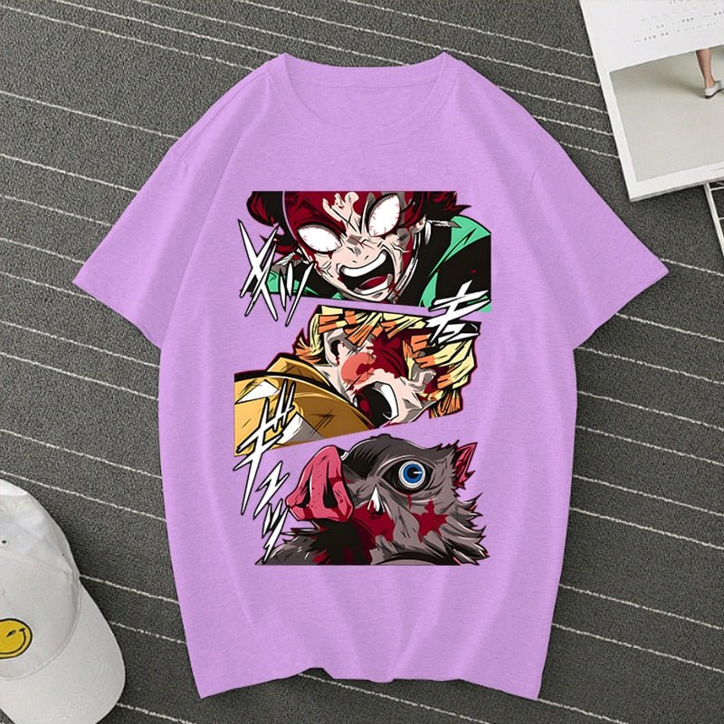 Demon Slayer Kamado Tanjirou Agatsuma Zenitsu Inosuke T Shirt - KataMoon
