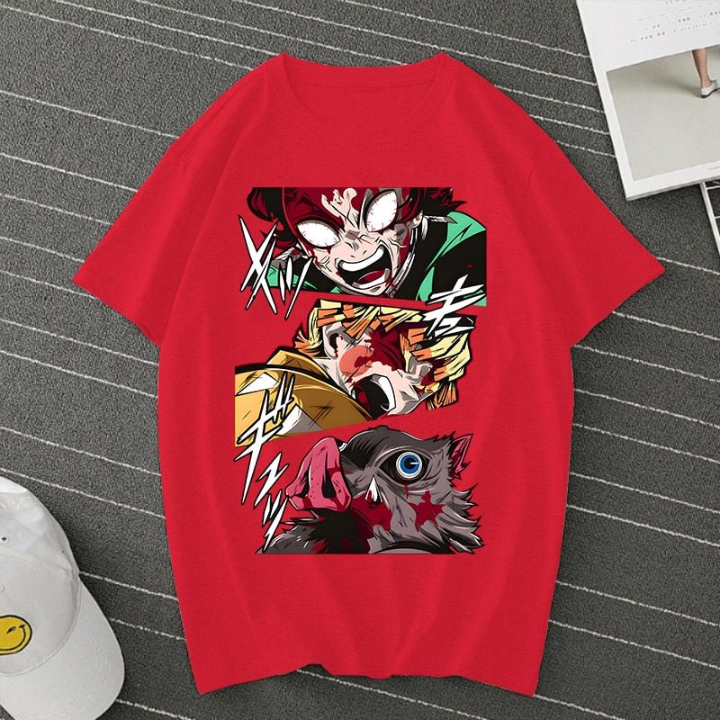 Demon Slayer Kamado Tanjirou Agatsuma Zenitsu Inosuke T Shirt - KataMoon