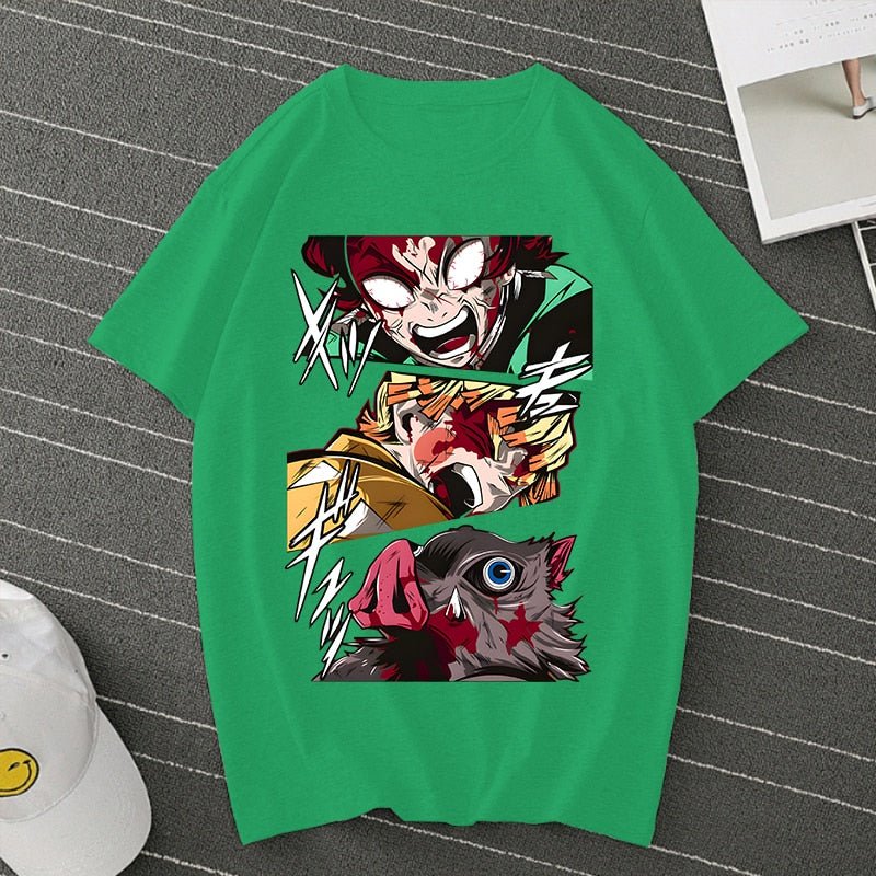 Demon Slayer Kamado Tanjirou Agatsuma Zenitsu Inosuke T Shirt - KataMoon