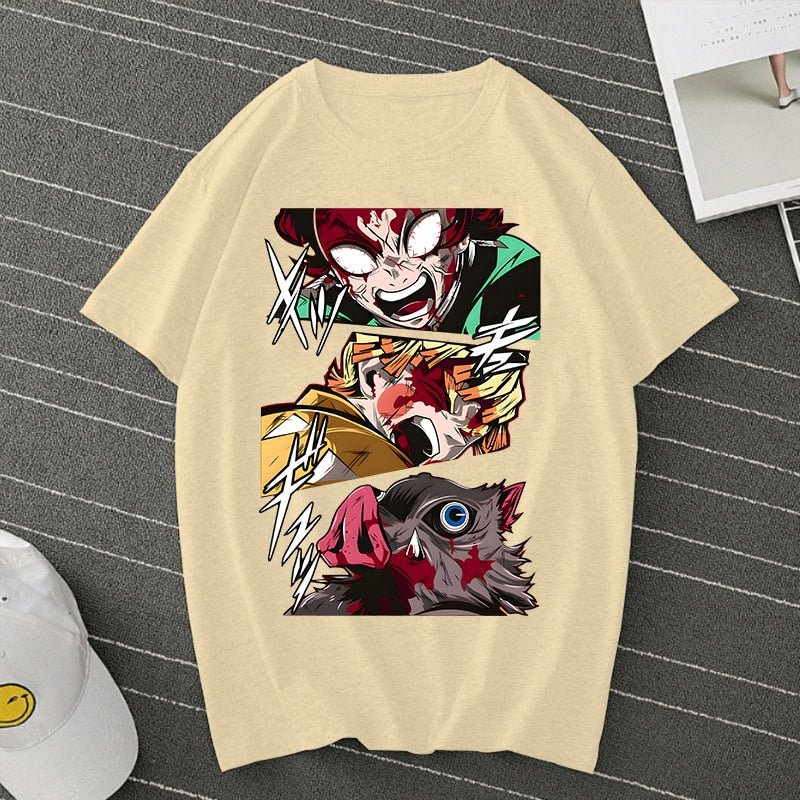 Demon Slayer Kamado Tanjirou Agatsuma Zenitsu Inosuke T Shirt - KataMoon