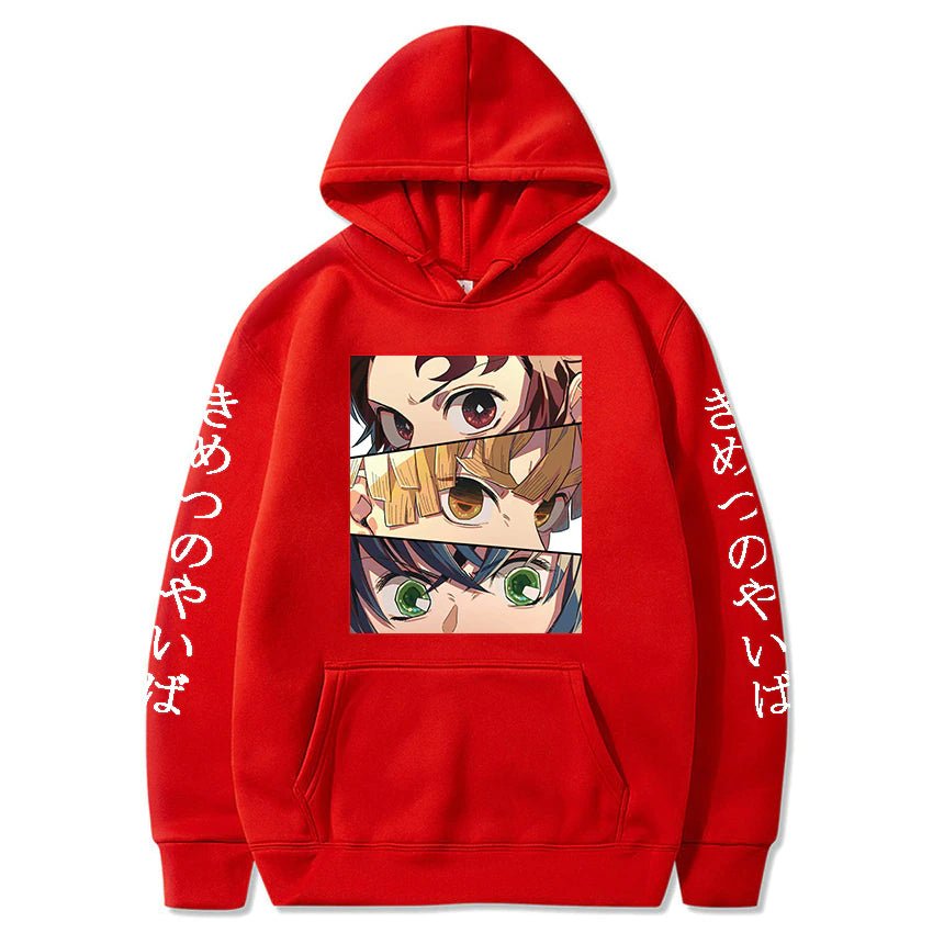 Demon Slayer Kimetsu No Yaiba Tanjirou, Zenitsu, Inosuke Eyes Hoodie - KataMoon