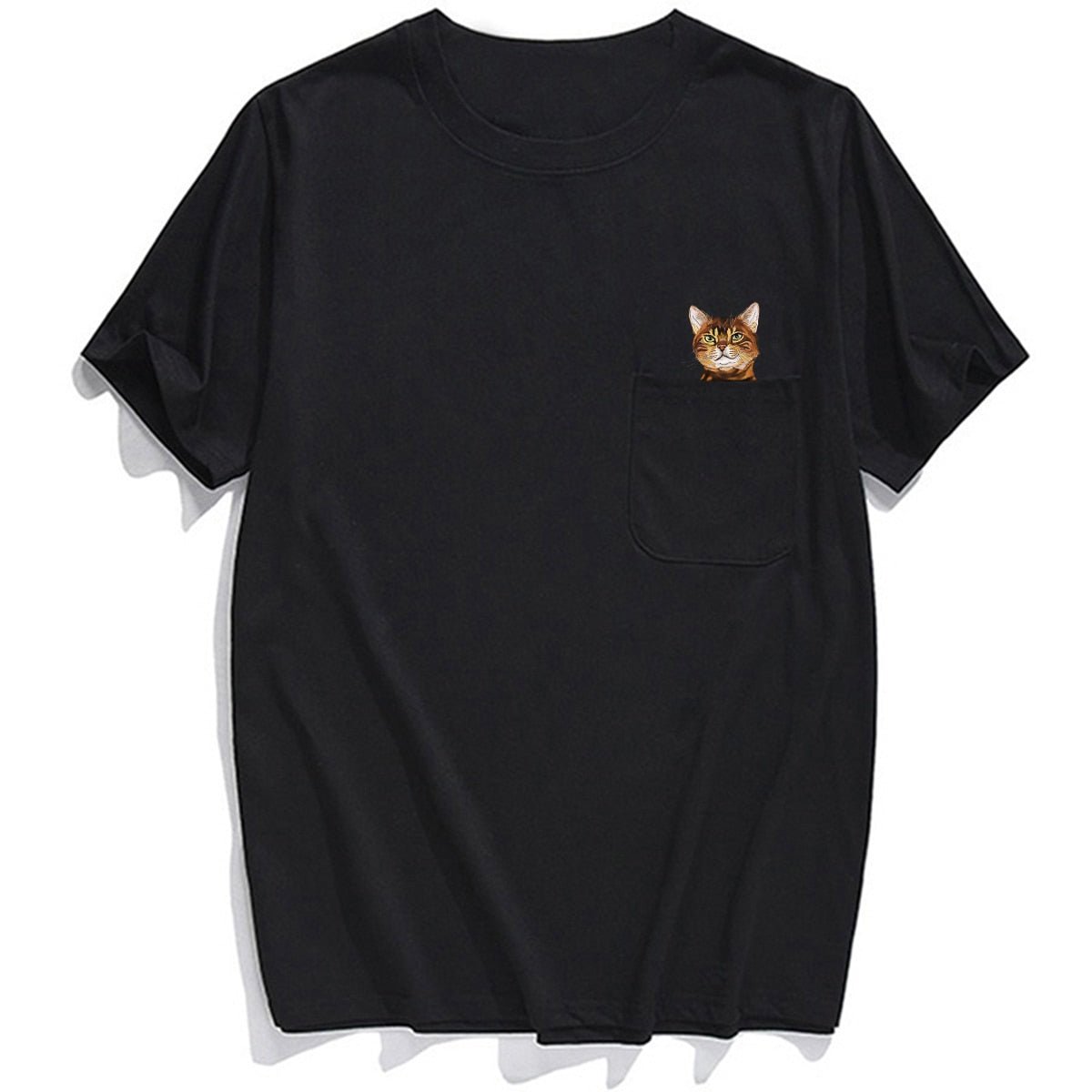 Funny Cat In Pocket Stickers The finger T shirt - KataMoon