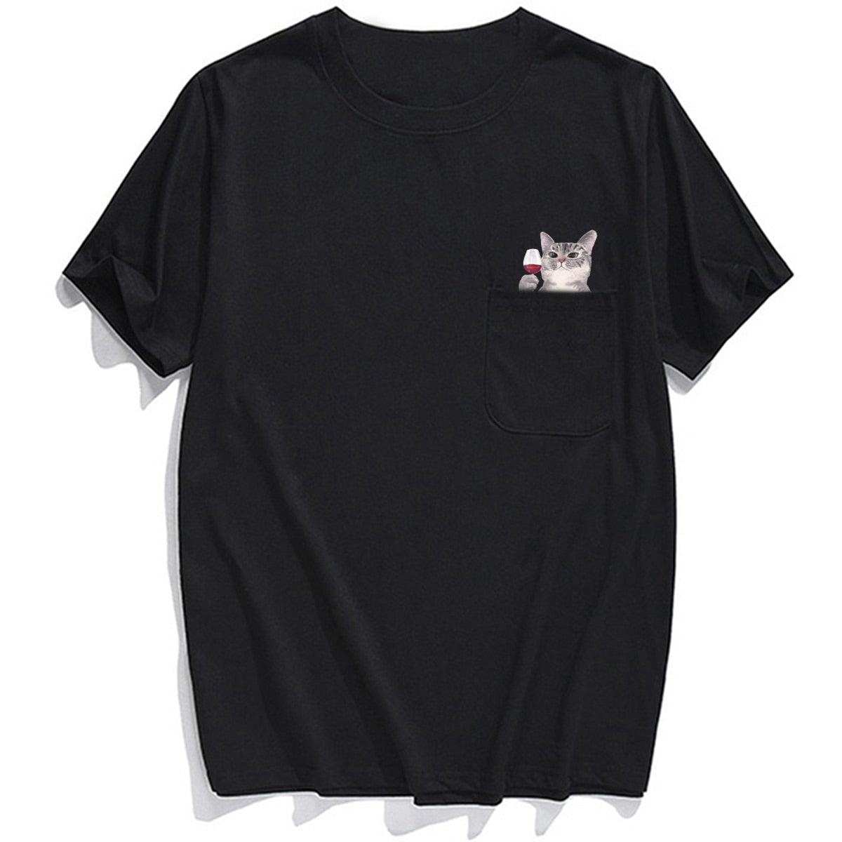 Funny Cat In Pocket Stickers The finger T shirt - KataMoon