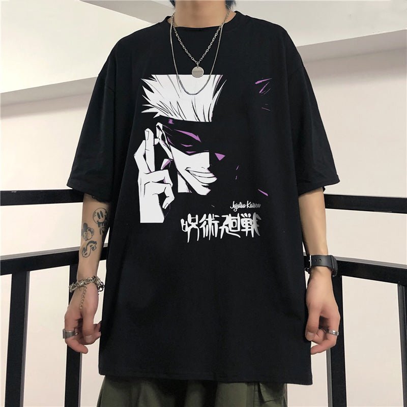 Jujutsu Kaisen Gojo Satoru Print Cotton T shirt - KataMoon