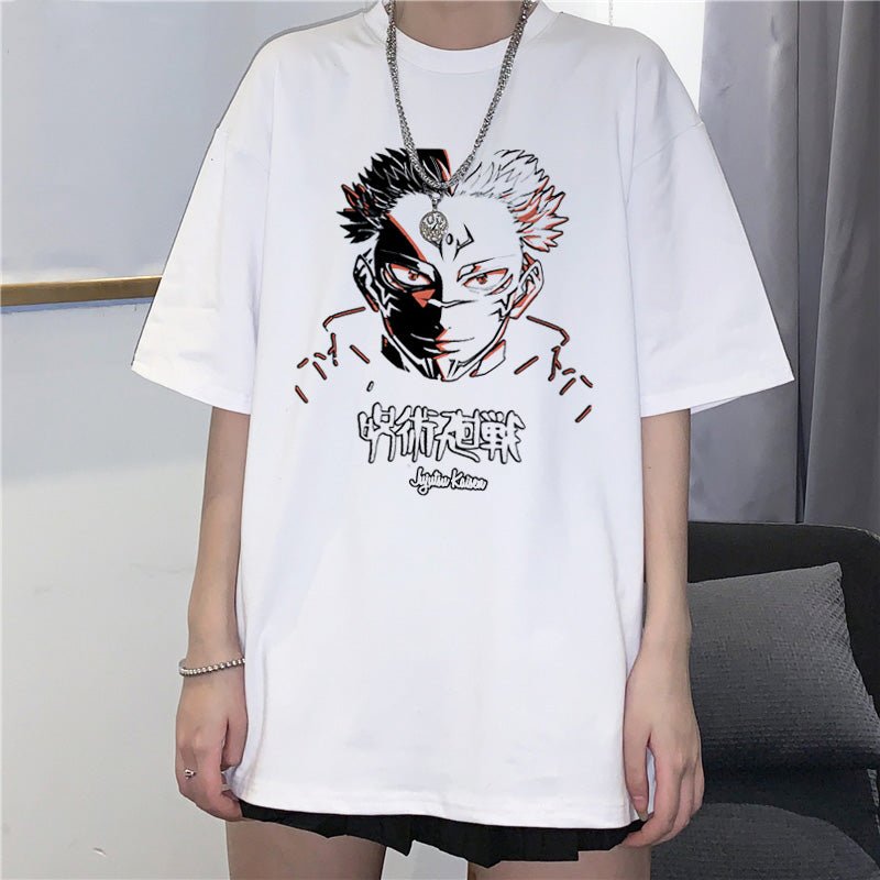 Jujutsu Kaisen Yuji Itadori Print Cotton T shirt - KataMoon