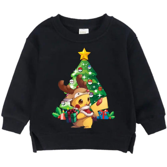 Christmas Tree Deer Cosplay Pikachu Kid Sweatshirt