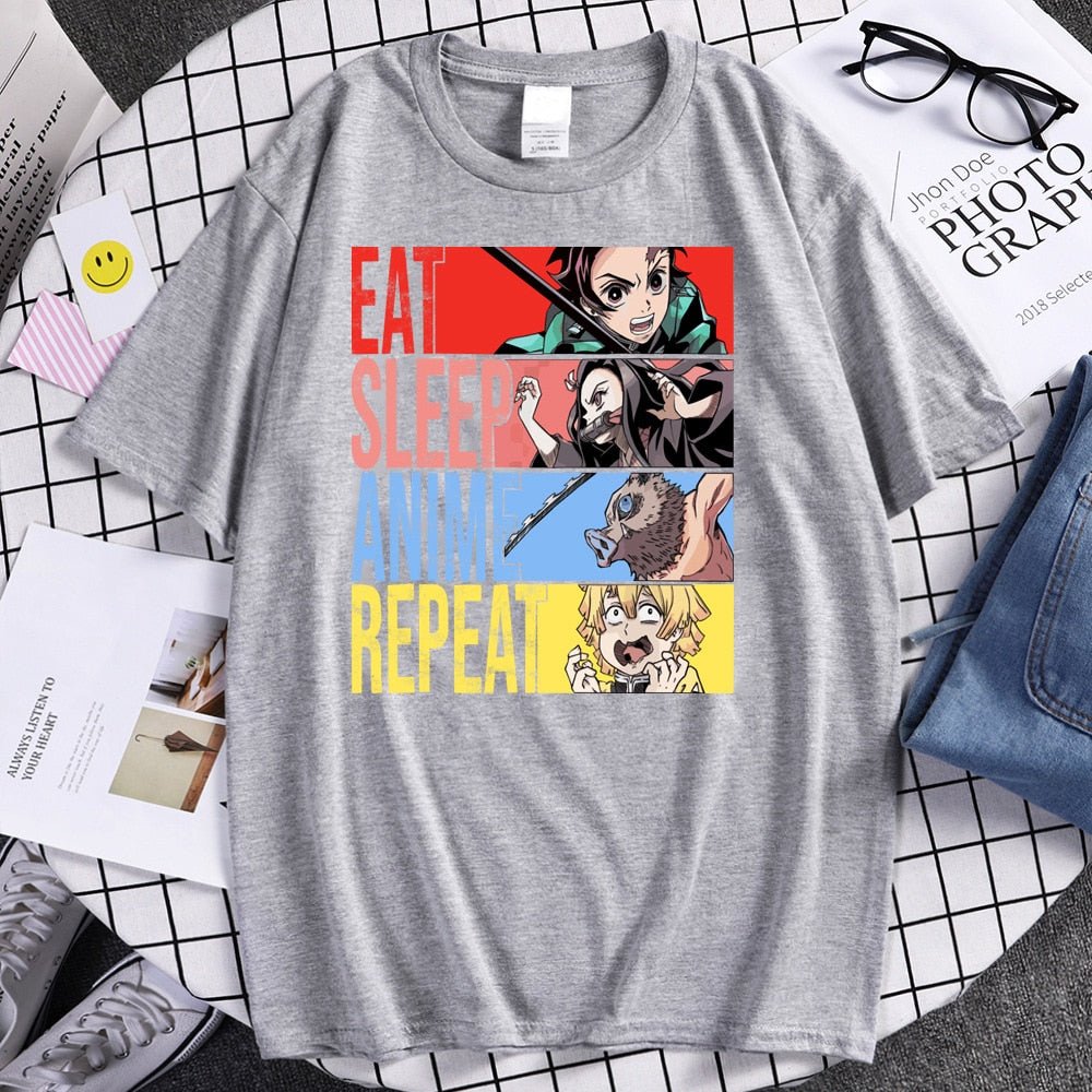 Kimetsu no Yaiba Demon Slayer Tanjiro Zenitsu Inosuke Nezuko T Shirt - KataMoon