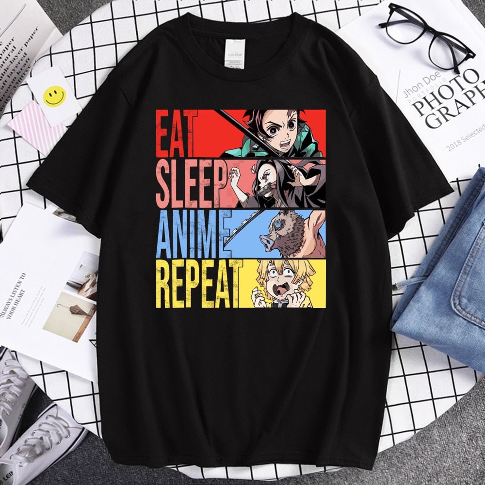 Kimetsu no Yaiba Demon Slayer Tanjiro Zenitsu Inosuke Nezuko T Shirt - KataMoon
