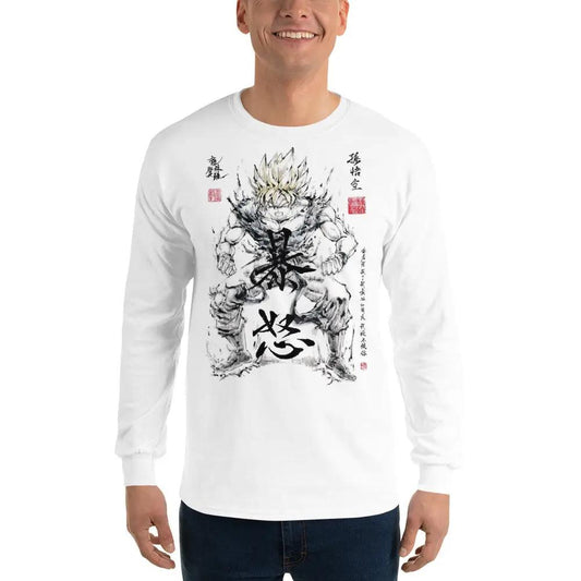 Dragon Ball Super Saiyan Goku Ink Painting Long Sleeve Shirt - LS0003