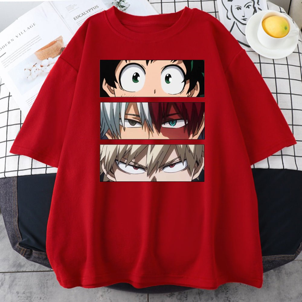 My Hero Academia Izuku Midoriya, Shoto Todoroki, Katsuki Bakugo Eyes T Shirt - KataMoon