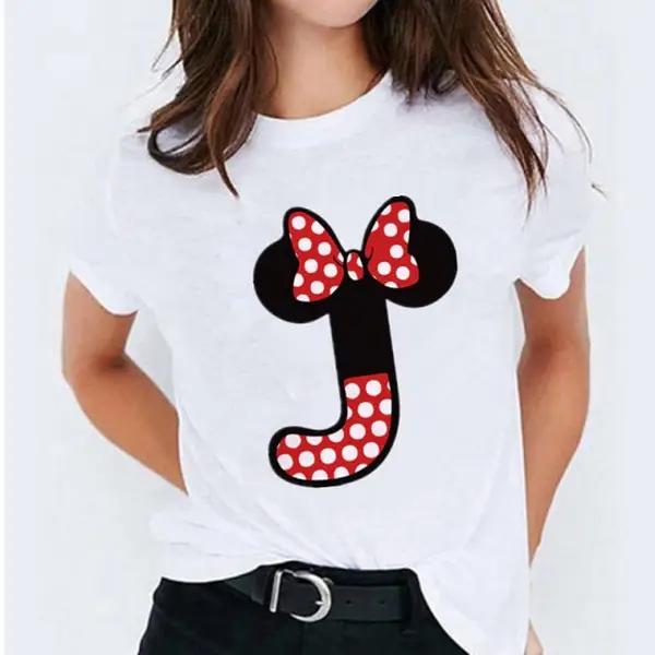 Minnie Mouse Alphabet Women t shirt