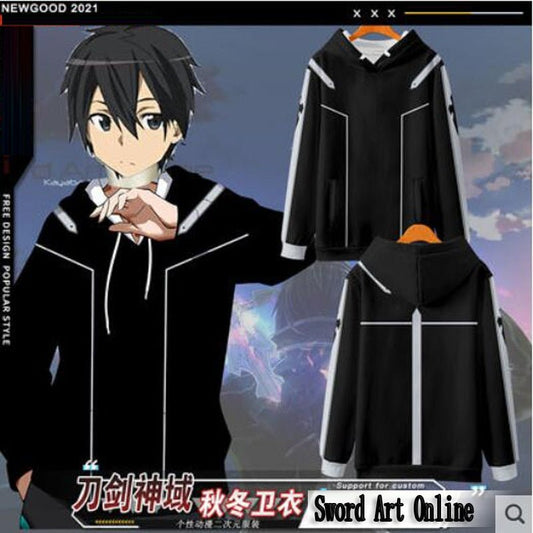 Sword Art Online SAO Kirito Kirigaya Kazuto Cosplay Hoodie - KataMoon