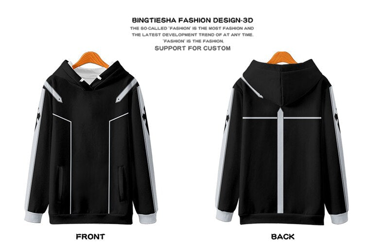 Sword Art Online SAO Kirito Kirigaya Kazuto Cosplay Hoodie - KataMoon
