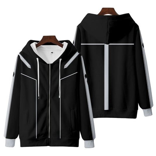 Sword Art Online SAO Kirito Kirigaya Kazuto Cosplay Zip Hoodie - KataMoon