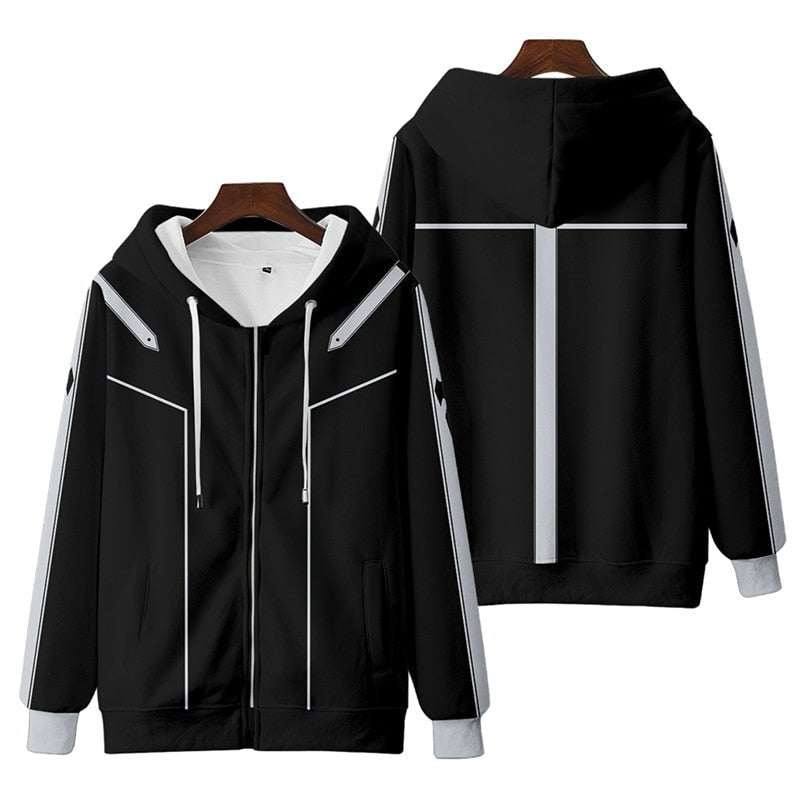 Sword Art Online SAO Kirito Kirigaya Kazuto Cosplay Zip Hoodie - KataMoon