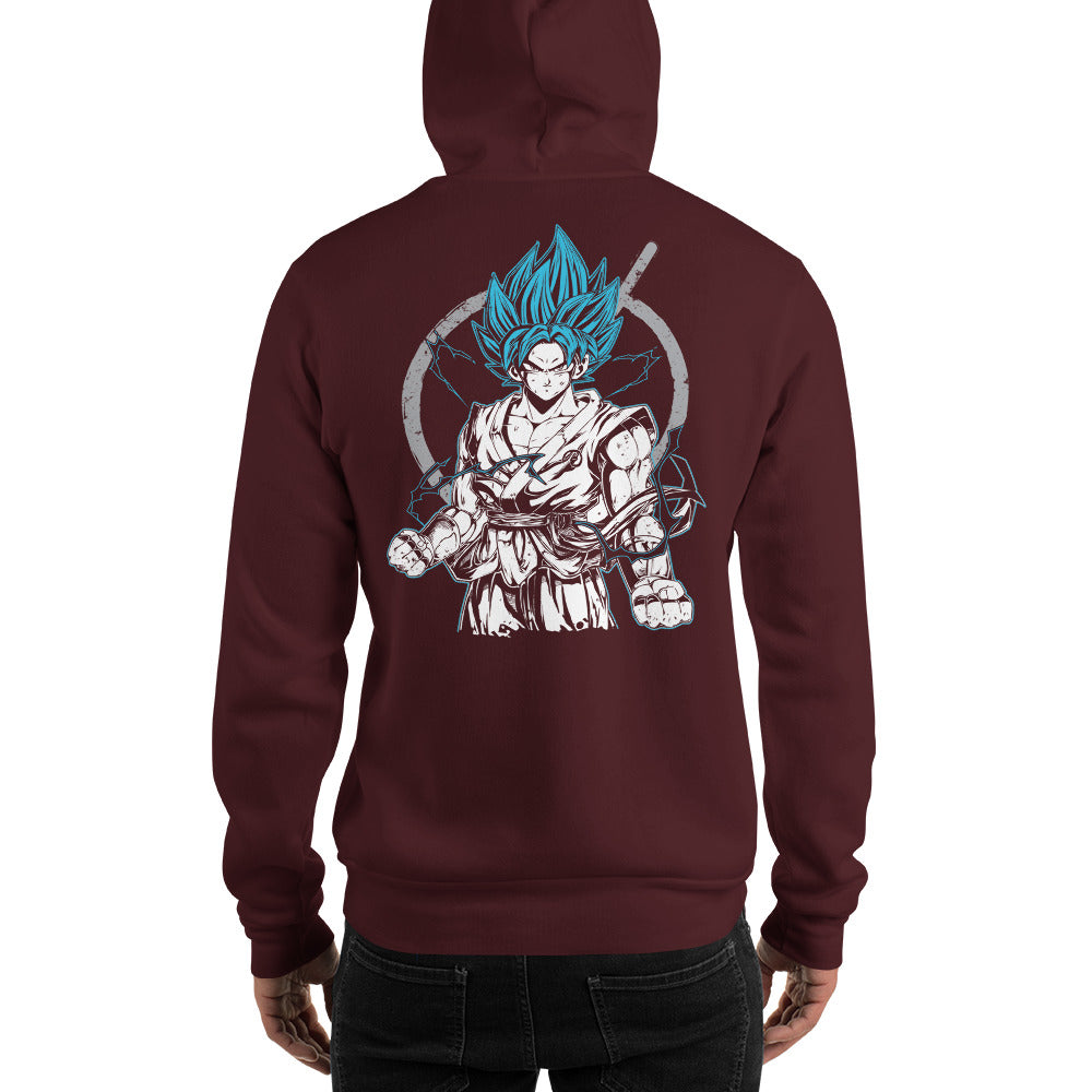 Dragon Ball Super Saiyan God Goku with Whis Symbol Hoodie - KM0109HO