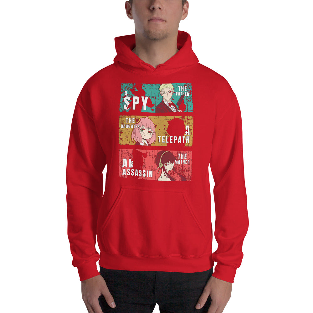 Spy X Family Father Mother Daughter Forger Family Hoodie Red