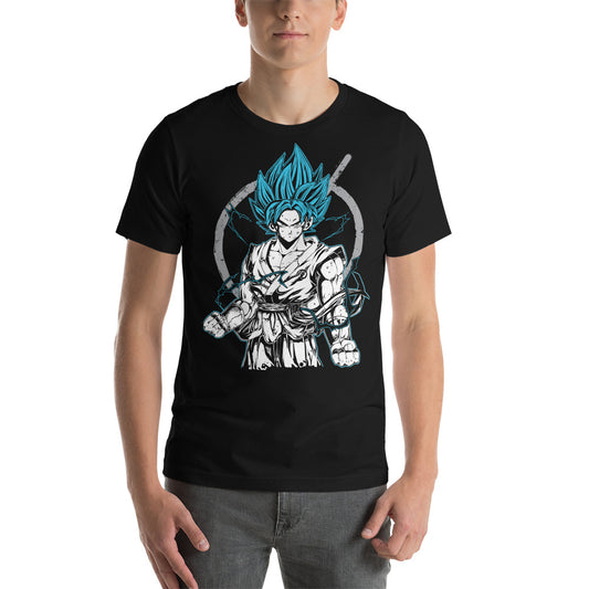 Dragon Ball Super Saiyan God Goku with Whis Symbol T Shirt - KM0109TS