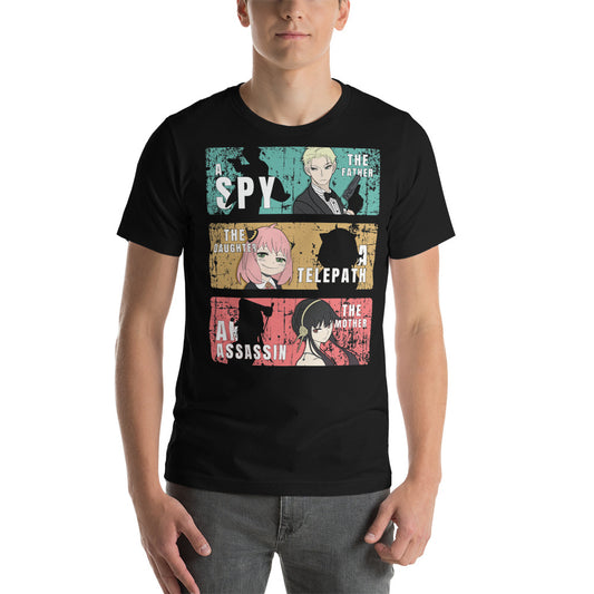 Spy X Family Father Mother Daughter Forger Family T Shirt Black