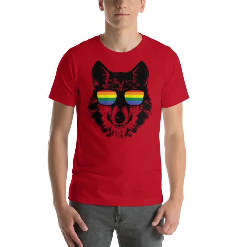 LGBT Pride Rainbow Wolf Sunglasses T Shirt - KM0052TS