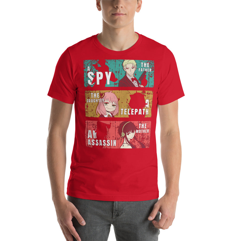 Spy X Family Father Mother Daughter Forger Family T Shirt Red