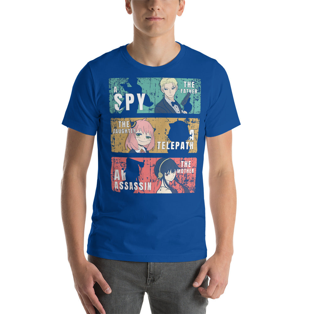 Spy X Family Father Mother Daughter Forger Family T Shirt Blue